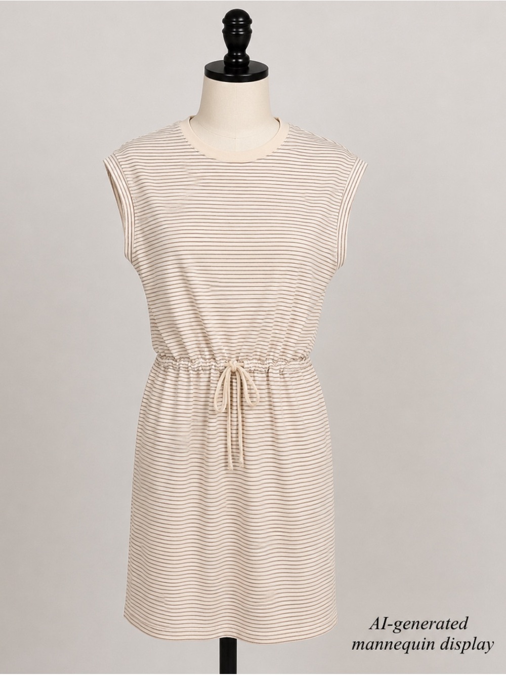 Target a new day Cream and Brown Tie Waist Dress